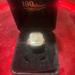 Sterling silver diamond ring